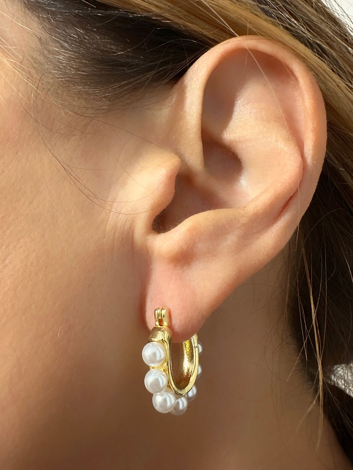 Orecchini Cerchio Perla d'Oro