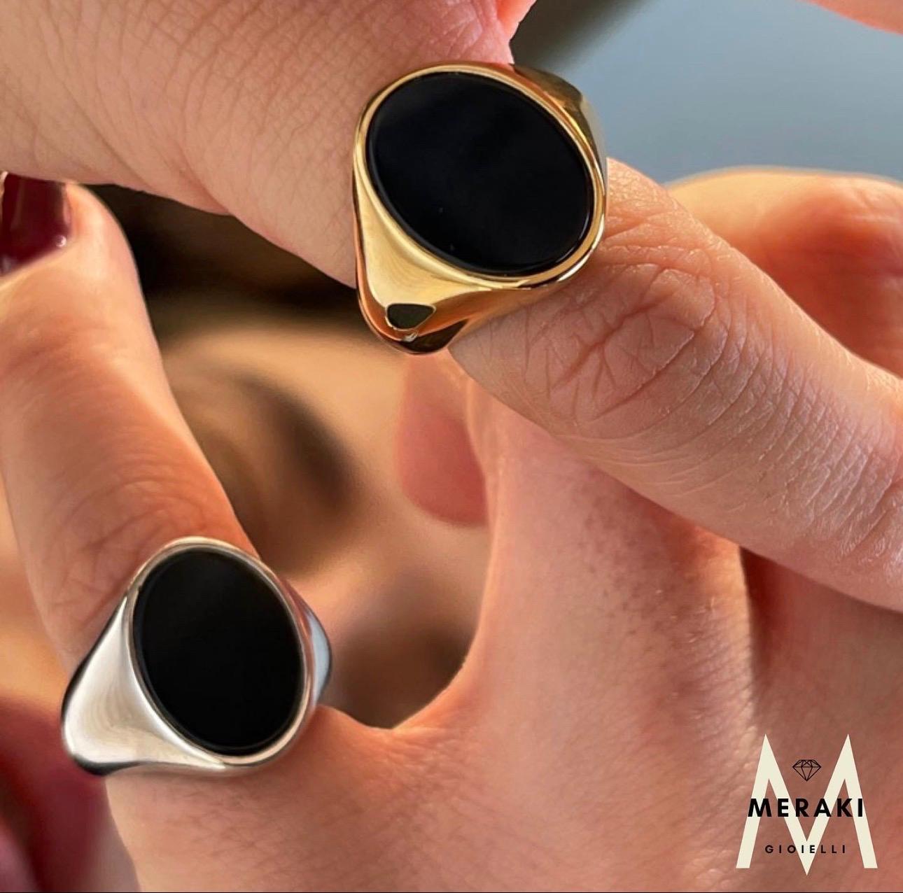 Anello Chevalier Ovale Black