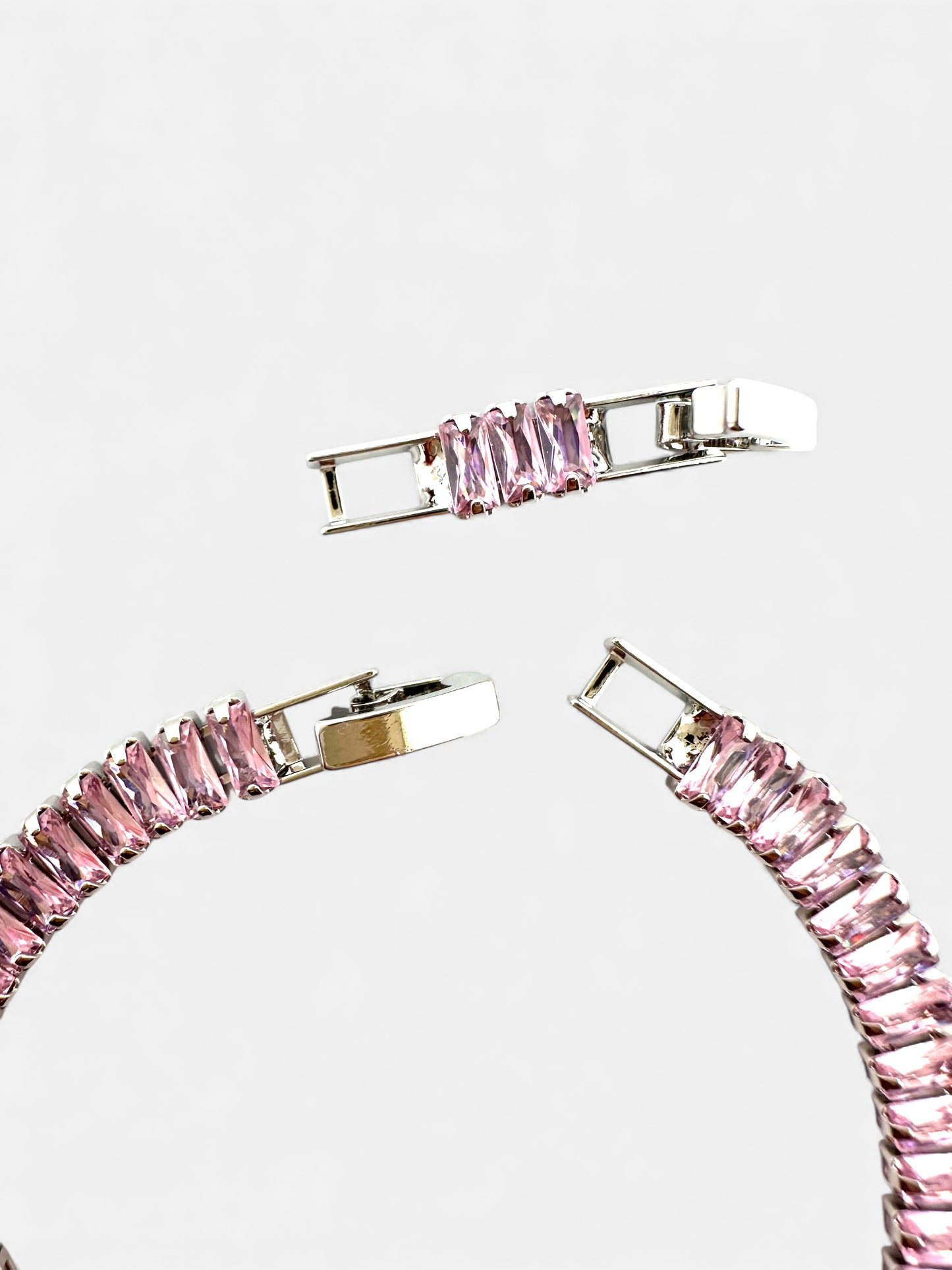 Bracciale Tennis Baguette Rosa