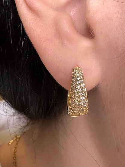 Orecchini Ovalini Pavè Gold