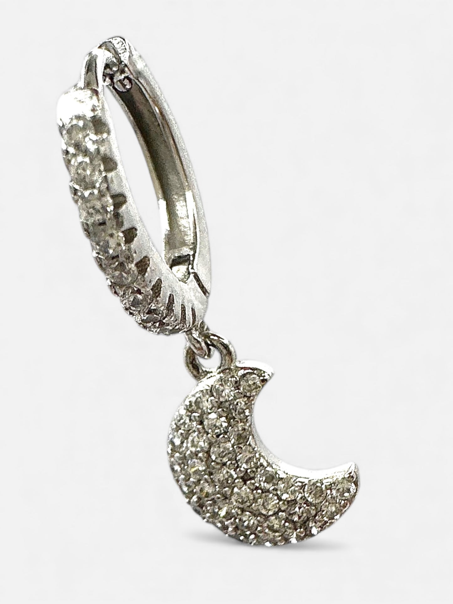 Orecchini Cerchio Pendente Luna