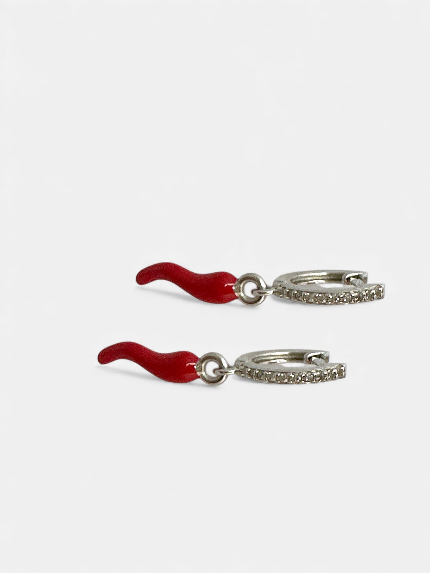 Orecchini Cerchio Pendente Corno