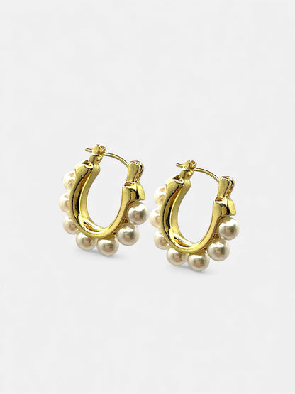 Orecchini Cerchio Perla d'Oro