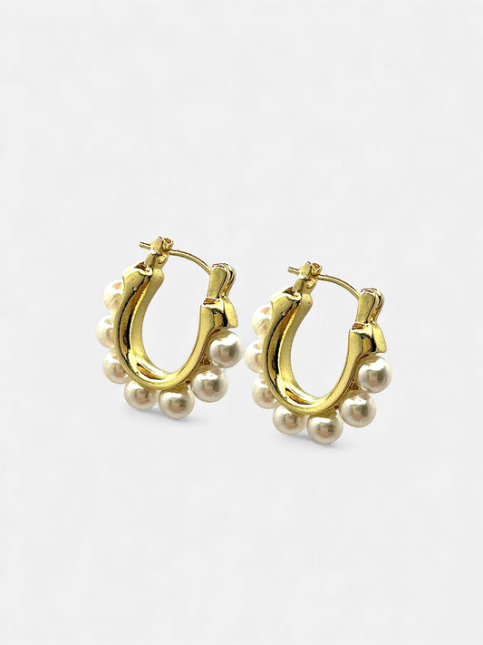 Orecchini Cerchio Perla d'Oro