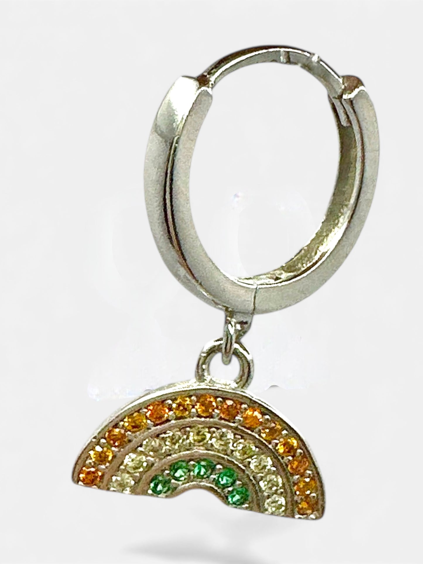 Orecchini Cerchio Pendente Arcobaleno