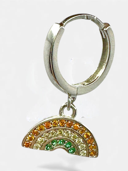 Orecchini Cerchio Pendente Arcobaleno