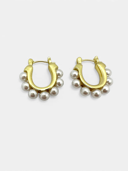 Orecchini Cerchio Perla d'Oro