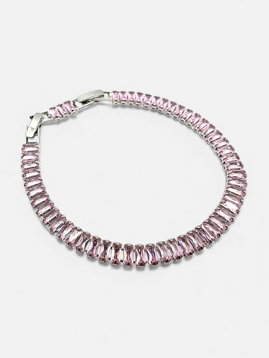 Bracciale Tennis Baguette Rosa