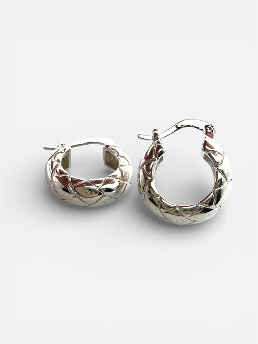 Orecchini Cerchio Trapuntato Silver