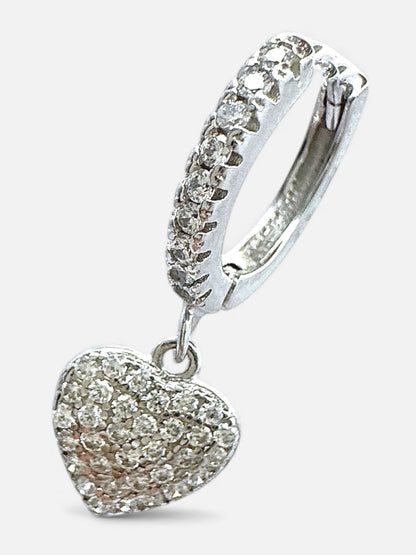 Orecchini Cerchio Pendente Cuore