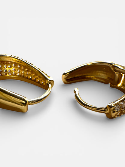 Orecchini Ovalini Pavè Gold