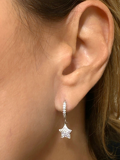 Orecchini Cerchio Pendente Stella