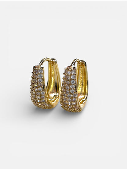 Orecchini Ovalini Pavè Gold
