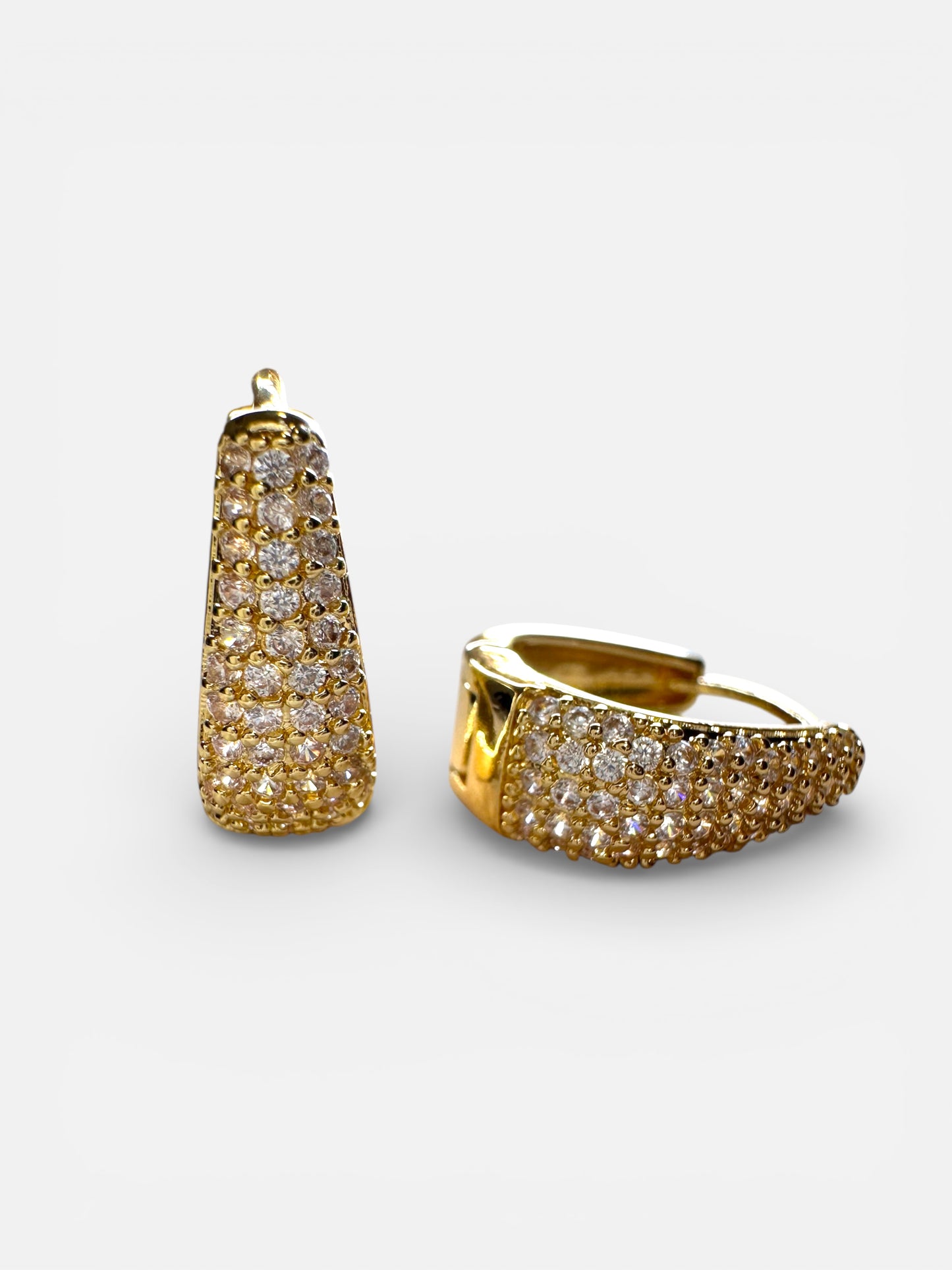 Orecchini Ovalini Pavè Gold