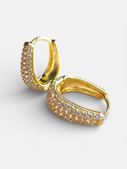 Orecchini Ovalini Pavè Gold