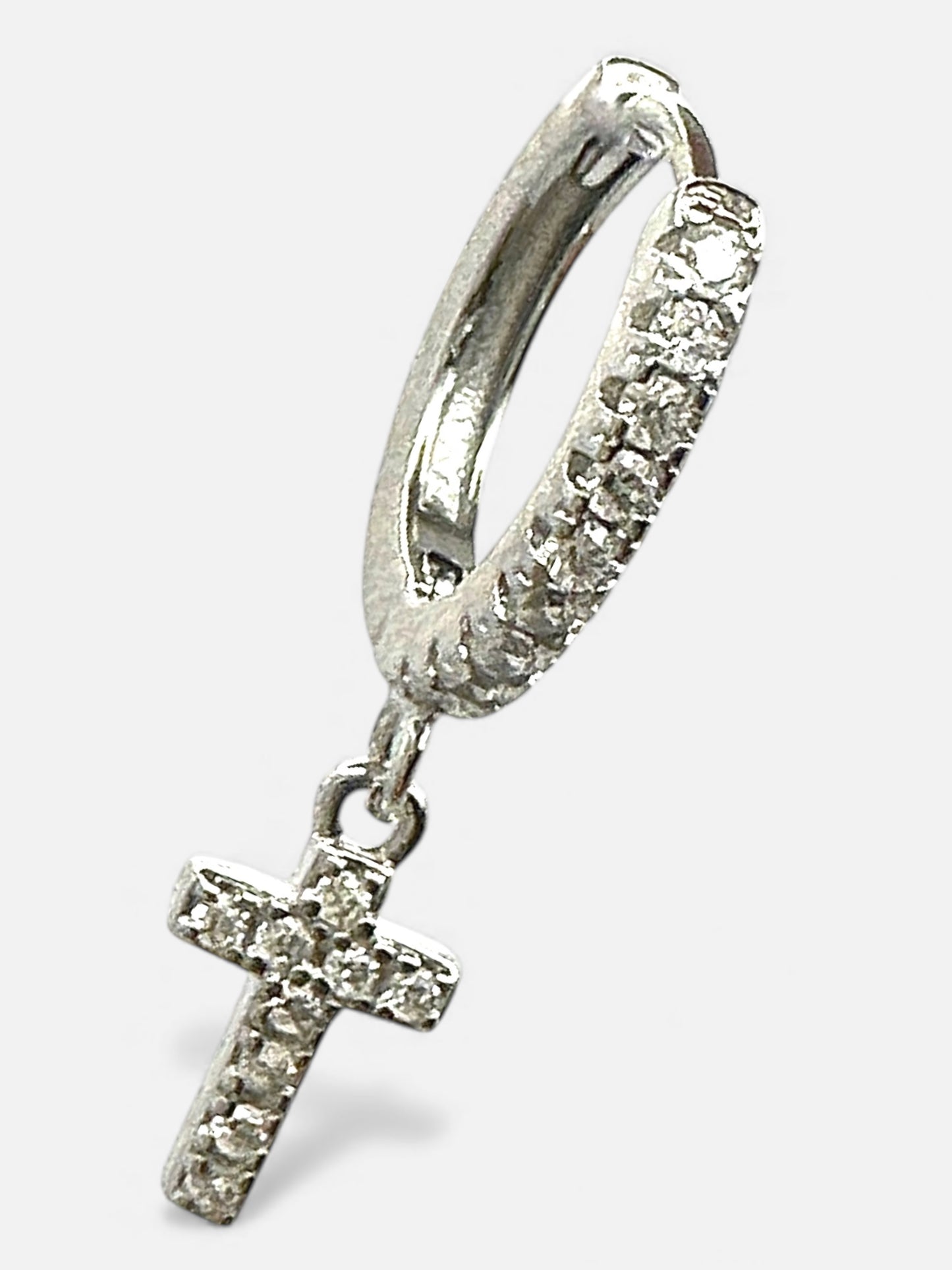 Orecchini Cerchio Pendente Croce