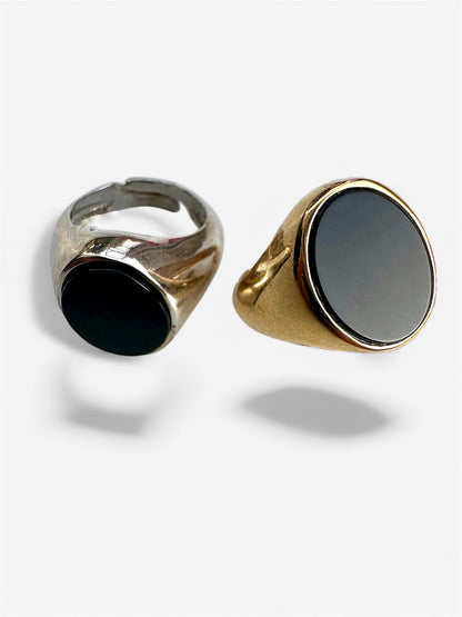 Anello Chevalier Ovale Black