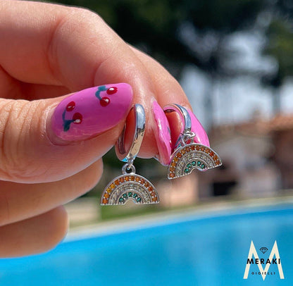 Orecchini Cerchietto ArcobalenoCorno Brill