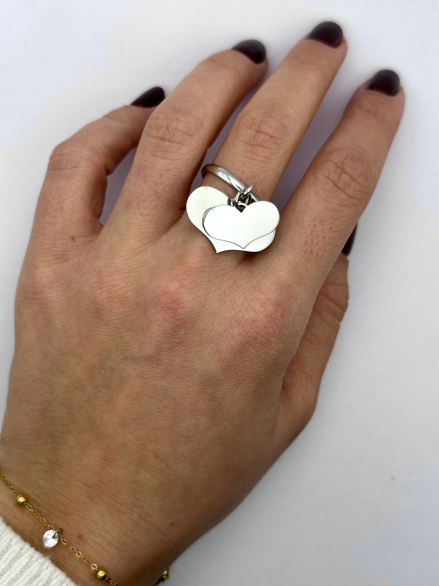 Anello DoppioCuore Pendente