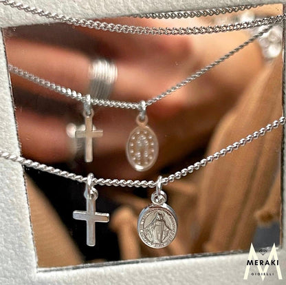 Collana Croce e Madonna Miracolosa