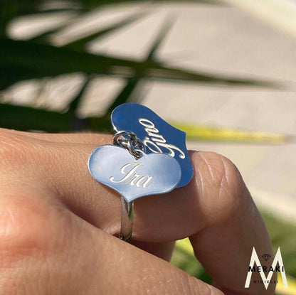 Anello DoppioCuore Pendente