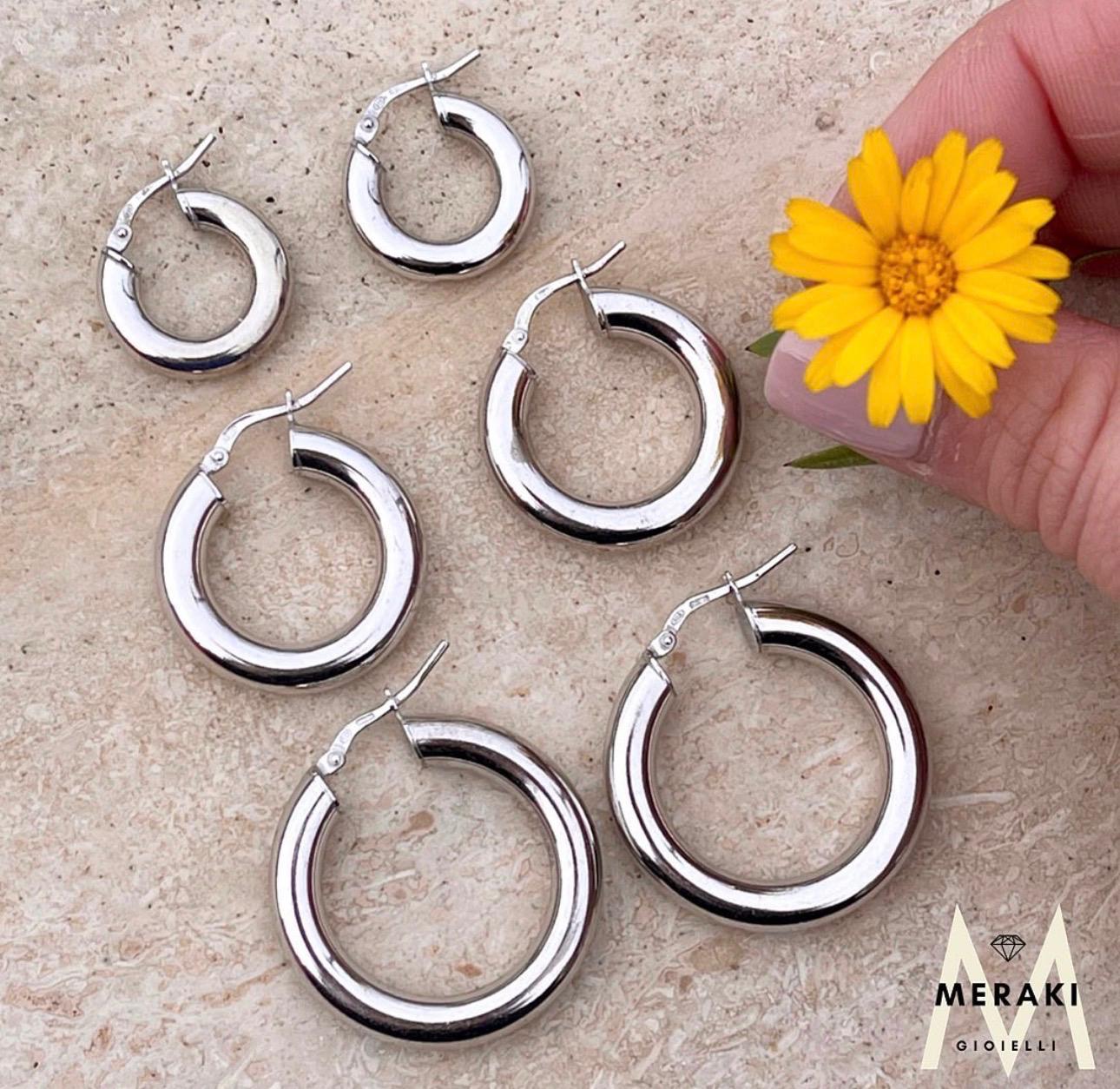 Orecchini Cerchio Bomby Silver